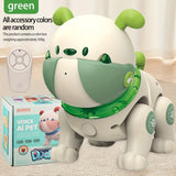 AI Intelligent Voice Dog Touch Sensing Recording And Repeating Remote Control Machine Dog Early Education Puzzle Electric Toys