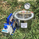 30cm Defoaming Tank Barrel Stainless Steel Vacuum Degassing Chamber Crystal Glue Maker with Vae and Pipe
