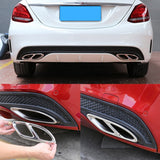 2 Pcs Exhaust Pipe Cover Trim Steel for Mercedes Benz GLC A B C E Class X253 W205 Coupe W213 W176 W177 W246 Tail Throat Frame