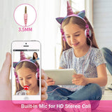 Kids Pink Headphones Girls Children Teens Headset School Birthday Gift Microphone Wired for Computer Hot Sale Child