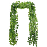 12 Strands Artificial Grape Vines Ivy Leaves with 3 Strings for Wedding Party Home
