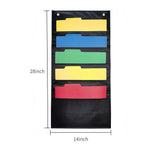 Hanging Wall File Large 5 Pockets Storage Pocket Chart with 2 Hangers Folder Holder Document Organizer for Home