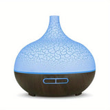 1pcs Air Humidifier Essential Oil Aromatherapy Diffuser With 7 Color LED Humidificador 16.91oz Crack Woodgrain USB Ultrasonic Aroma Diffuser For Classroom School Bedroom Home Office Travel Summer Essential