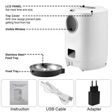 Pet  Food Feeders Food Dispenser 4.5L With Voice Record Pet Bowl Automatic Dog Cat Food Container Auto Cat LCD Screen Timer