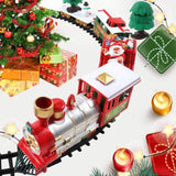 Santa Claus Tree Decoration Trains Electric Christmas Train Toys Gifts for Kids Railway Cars Racing Tracks With Music
