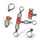 20Pcs/lot Fishing Snap Swivel 3 Way Barrel Swivel Ring Fishhook Lure Line Connector With Beads Fishing Accessory
