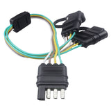 4 Pin Hitch Cable Tow Wiring Harness Flat End Connector for Rewiring Trailer Light RV Boat