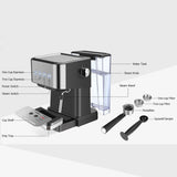 Italian Automatic & Semi-Automatic Small Coffee Machine - Concentrated Extraction, Milk Foam, 110V US/220V EU Plug for Home & Office