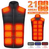 21 Areas Self Heating Vest Men's Heating Jacket Thermal Women's USB Heated Vest Warm Sport Vest Heating Fishing Hiking Skiing