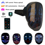 Display Mask Ball Festival DJ Party Christmas DIY Shining Mask Halloween APP Control Full-Color LED Face-Changing Glowing Mask