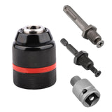 13Mm Chuck Set Hand-Tight Self-Locking Chuck Impact Electric Hammer Wrench Conversion Round Hexagon Handle Power Drill Chucks