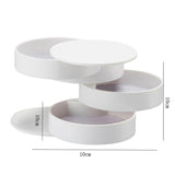 Jewelry Rotating Multi-Layer Flannel Dust-Proof Earrings Necklace Ring Storage Box