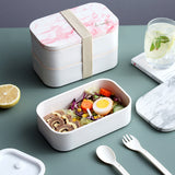 Boxes Marble Pattern Lunch Office Bento Box Microwave Dinnerware Food Storage Container For Adult