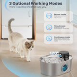 3.2L Recharge 5V USB Automatic Sensor Stainless Steel Cat Dog Water Fountain Multiple Pet Drinking Bowls