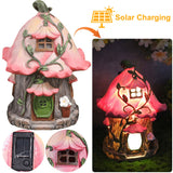 Solar Powered Garden Statue Snail House Figurine Light LED Welcome Sign Ornament Outdoor Courtyard Decor