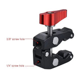 Metal Multi-function Head Ball Mount Magic Arm Super Clamp w/ 1/4"-20 Thread for Camera Cage Rig Monitor