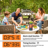 BBQ Dual Probe Temperature Monitor HD HTN Digital Backlight Display Screen 490Ft Wireless Connection Orange For Outdoor BBQ