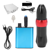 Tattoo Pen Adjustable Voltage Low Noise Tattoo Machine Aluminum Alloy Frame with Power Supply Wireless Foot Pedal for Beginners