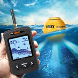 menu Russian Menu Wireless Sonar Portable Fish Finder Sensor Echo Sounder Alarm River Lake Sea Bed Live 135ft/45M