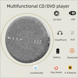 DVD/CD Player Portable, Stereo Sound System, Rechargeable Bluetooth Playback CD/CD-R/CD-RW/MP3, Support USB & AUX , Earphone
