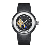 PINTIME Fashion Men Watch Top Brand Men Mechanical Watches Automatic Skeleton Watch Men Moon Pharse Wristwatch Relogio Masculino