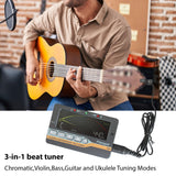 for Chromatic Bass Violin Ukulele Color LCD Display Screen Portable Guitar Tuner with 6.35mm Pickup Clip