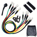 Unlock Your Fitness Potential at Home: 11pcs TPE Resistance Bands Set with Door Anchor, Handles