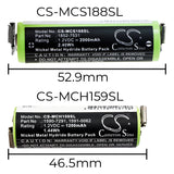 Shaver 2000mAh / 2.40Wh Battery For Moser：1590-7291 1852-7531 Easy Style 1881 1591 1591B ChroMini 1591Q