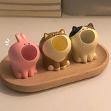 Shape Cute Adorable Pen Holder Set Dinosaur Dolphin Penguin Resin Pencil Organizer Desk for Students