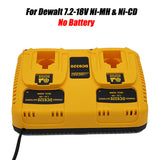 For 7.2-18V Ni-MH Ni-CD DC9320 DC9098 DW9072 DC9096 DC9099 DC9091 DC9071 DE9057 Dual Port Battery Charger