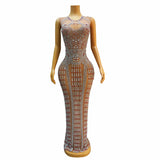 2024 best-selling new with rhinestone pattern, ethnic style, luxurious and niche evening party atmosphere, formal dress