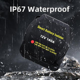 Kit 12V 140Amp Waterproof Voltage Sensitive Relay Smart Dual Battery Isolator for Marine Truck ATV UTV RV