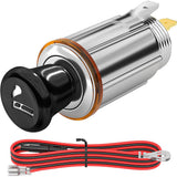 12V Socket with Eject Button Plug Car Cigarette Lighter Replacement Auxiliary Power Outlet