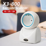1D 2D QR Desktop Wired Barcode Scanner - Hands-Free Automatic Sense Reader USB, with Image CMOS Sensor for Retail Shop and Grocery Store