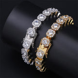 Men's round zircon plum blossom bracelet