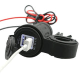 Universal Motorcycle Waterproof Dual USB 5V/3.1A Charger Power Outlet Adapter Car Mount Holder Bracket with 60cm Cable
