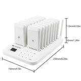 RETEKESS white TD157 wireless dispenser, one to 16 touch queue, equal sign for picking up food