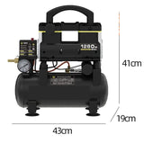 220V 1280W 9L Oil Free Silent Industrial Compressor Portable Woodworking Spray Painting Household Air Pump