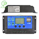 Solar Panel 10A20A30A 12V24V Auto Battery Charge Regulator PWM Controller LCD Dual USB for PV Home