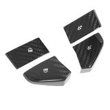 Steering Wheel Button Decor Wearproof Carbon Fiber Steering Wheel Switch Button Trim Stylish Easy Installation for Cars