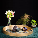 1pc Marble Pattern Storage Tray, Round Vanity Tray, Sink Soap Dispenser Storage Rack, Perfume Makeup Organizer, Key Jewelry Ring Storage Tray, Home Decor, Bathroom Accessories