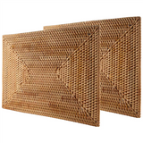 2 Pcs Non Rattan Placemats Dining Table Woven Place Insulation Heat Resistant Mats
