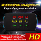 P12 HUD OBD2+GPS Dual System Smart Digital Meter Head Up Display Gauge Speed Fuel Read Fault Code Car Driving Computer