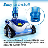 4Pcs X77094 Pool Vacuum Hose Adapter for Zodiac MX6 MX8 Pool Cleaner, Swimming Pool Suction Adapter Leaf Hose Adaptor