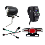 Front Rear With Horn Switch Input 36V/48V Headlight And Tail Light Set For Electric Bike Accessories