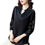 Women's Thin Short Sleeve Western Style Chiffon Shirt