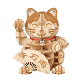 3D Wooden Puzzle Lucky -72Pcs Japanese Cats Welcome Display Greeting For Blessing Fortune Building Toys Gift Easy To Use
