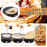 11 Inches Electric Crepe Maker - 1200W, 50-210 Celsius Degree Temperature Control, Non-stick Pancake Griddle with Wooden Spatula