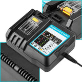For DC18RC Battery with LED Display 14.4V 18V 6AH Bl1830 Bl1430 BL1860 BL1890 Tool Power Charger EU Plug