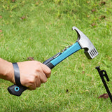 4Pcs Forged Steel Heavy Duty Unbreakable Tent Pegs with Storage Bag & Hammer for Camping Picnic